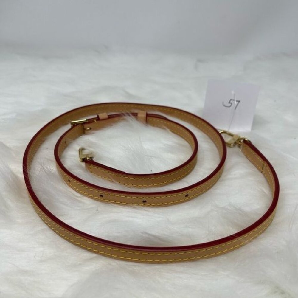 376 Pre Owned Auth Louis Vuitton Adjustable Shoulder Brown Leather Strap 46"